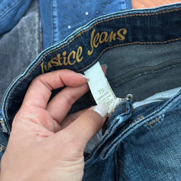 BUNDLE Lot of 4 Children's Girl's Kids Blue Navy Sz 7 Denim Casual Jeans - Picture 3 of 5